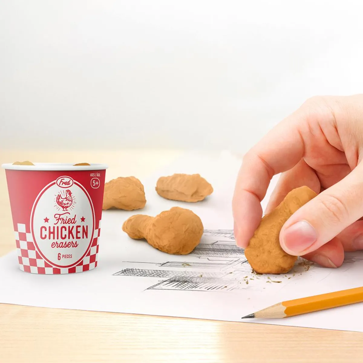 Erasers + Shapeners>Genuine Fred FRIED CHICKEN ERASERS