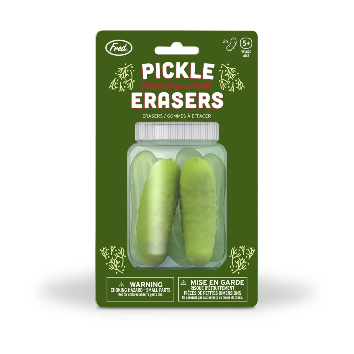 Erasers + Shapeners>Genuine Fred PICKLE ERASERS