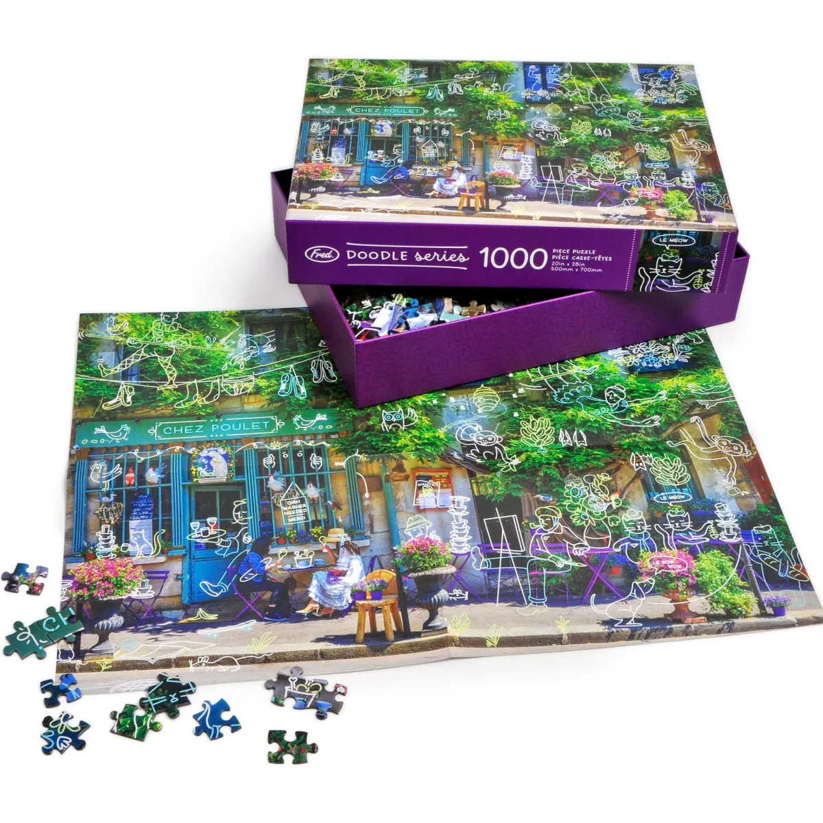 The Doodle Series | 1000-Piece Puzzles>Genuine Fred 1000 PIECE PUZZLE: A BUSY DAY AT CHEZ POULET