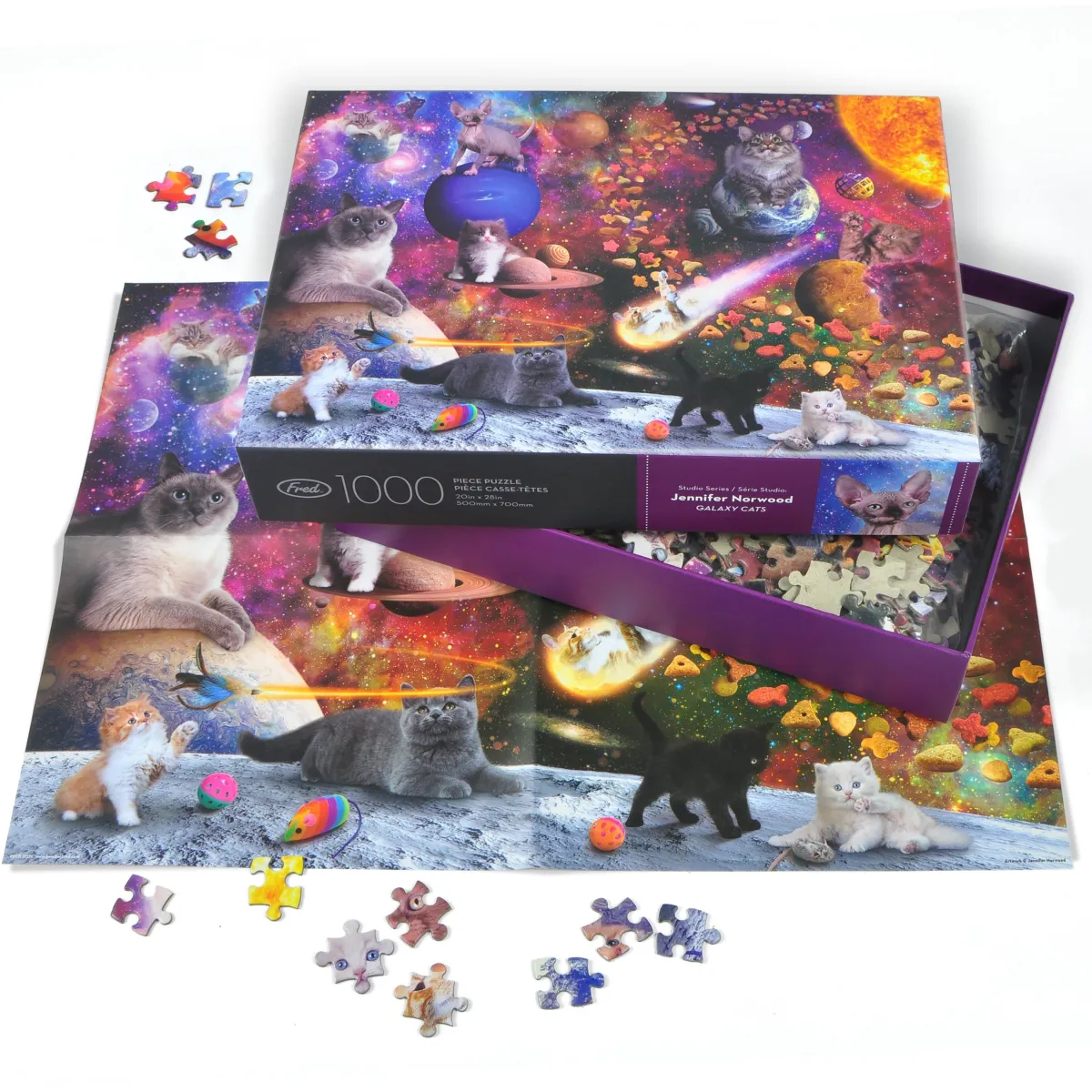 1000-Piece Puzzles>Genuine Fred 1000 PIECE PUZZLE: GALAXY CATS