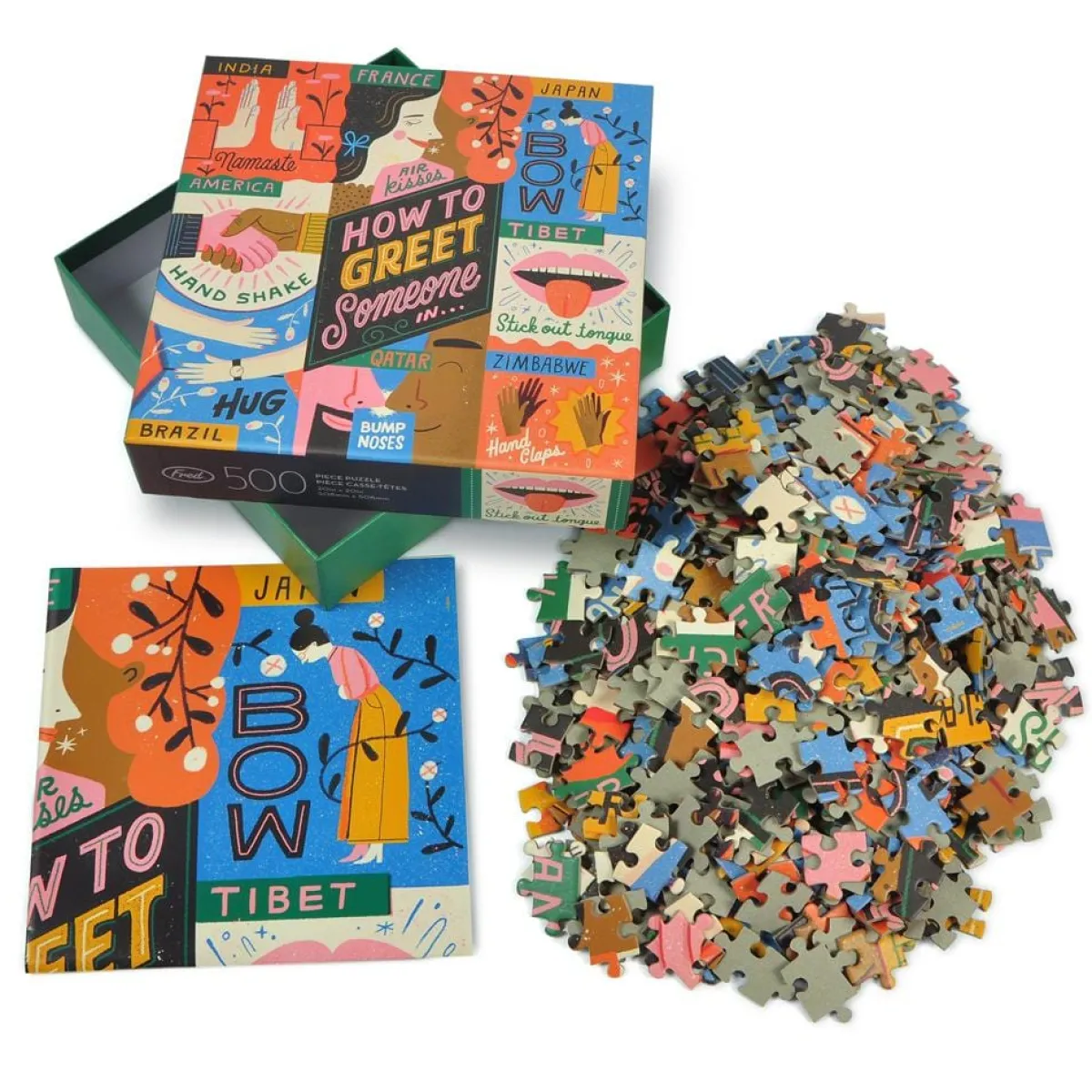 500-Piece Puzzles>Genuine Fred 500 PIECE PUZZLE: HOW TO GREET SOMEONE