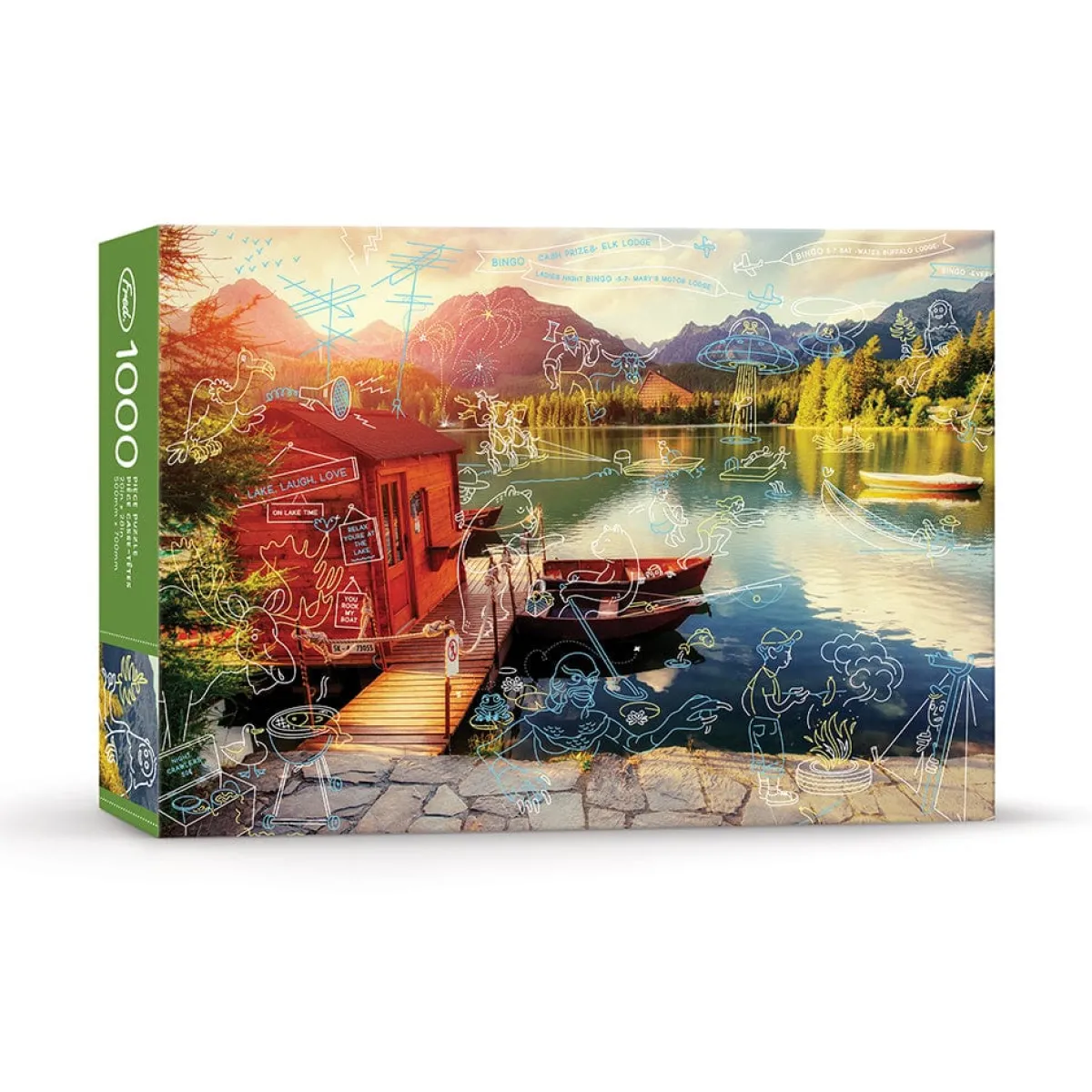 The Doodle Series | 1000-Piece Puzzles>Genuine Fred 1000 PIECE PUZZLE: LIVING LA VIDA LAKE (AHHH)