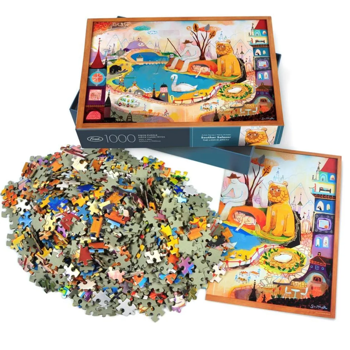 1000-Piece Puzzles>Genuine Fred 1000 PIECE PUZZLE: THE LION IS AWAKE